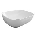 Lavabo Sobre Encimera Cerámico Rectangular Para Mueble de Baño 46x32 cm