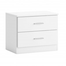 Mesita de Noche Couple de 2 Cajones Blanco Mate 50x42 cm Mesita de Noche Couple de 2 Cajones Blanco Mate 50x42 cm