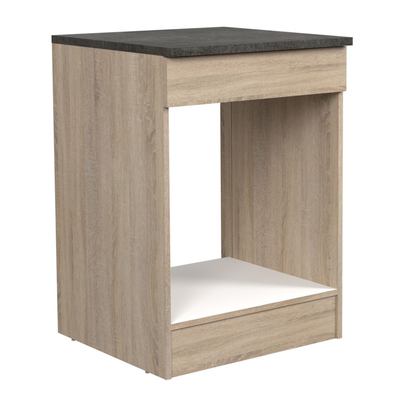 Cocina Modular Arko 5 Módulos Roble Áspero y Negro 200 cm