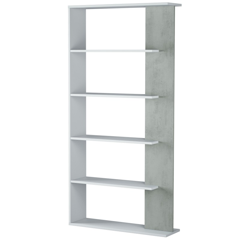 Pack 4 estanterías de salón moderno en color cemento LADEADA