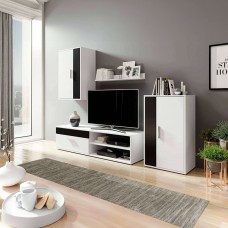 Mueble de Salón Moderno en color Blanco y Negro 190 cm Mueble de Salón Moderno en color Blanco y Negro 190 cm