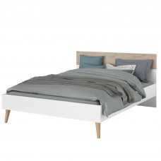 Cama Matrimonio 140x190 cm Roble Blanco Osaka