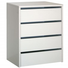 Cajonera de Armario Mueble Auxiliar Pequeño Blanco Brillo 4 Cajones 46x64x45 cm