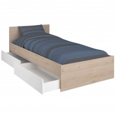 Cama Juvenil Child Roble Jackson con 2 Cajones Blanco Mate 90x190 cm Cama Juvenil Child Roble Jackson con 2 Cajones Blanco Mate 90x190 cm