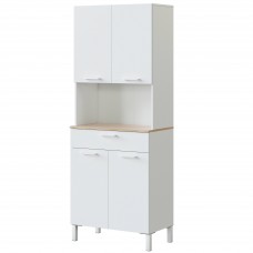 Mueble auxiliar cocina alto Yuka Blanco 72x186 cm