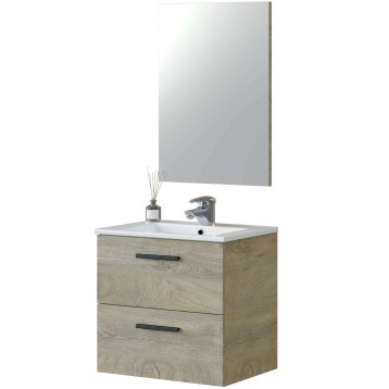 Mueble de Baño Suspendido Aruba Roble Alaska 60 cm (Lavabo Opcional)
 Tipo Lavamanos-Sin lavamanos