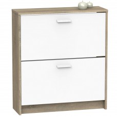 Mueble Zapatero 2 Puertas Tibet Roble Cambrian y Blanco 74 cm