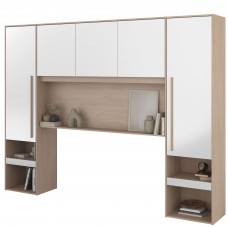 Cabecero De Cama Puente John en color roble Brooklyn y blanco Shiny 266 cm Cabecero De Cama Puente John en color roble Brooklyn y blanco Shiny 266 cm