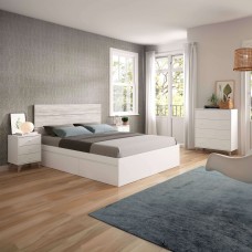 Dormitorio Matrimonio Estilo Nórdico Pack Muebles Blanco 150 cm Dormitorio Matrimonio Estilo Nórdico Pack Muebles Blanco 150 cm
