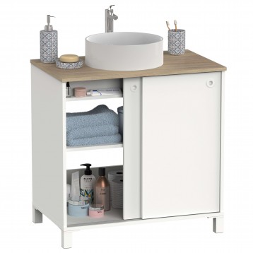 Mueble de Baño con Patas Sella Blanco y Cambrian 81 cm (Lavabo Opcional)
 Tipo Lavamanos-Sin lavamanos