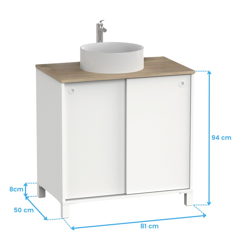 Mueble de Baño con Patas Sella Blanco y Cambrian 81 cm (Lavabo Opcional) Mueble de Baño con Patas Sella Blanco y Cambrian 81 cm (Lavabo Opcional)