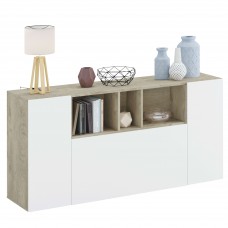 Aparador Comedor Loira 3 Puertas Blanco Y Roble Alaska 150 cm Aparador Comedor Loira 3 Puertas Blanco Y Roble Alaska 150 cm