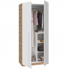 Armario Juvenil Noa 2 Puertas 90 cm Roble Blanco