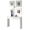 Mueble De Entrada Recibidor Lupe Consola con 4 espejos color blanco 101 cm