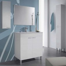 Mueble de Baño Pack + Columna + Armario Blanco (Incluye Lavabo y Espejo) Mueble de Baño Pack + Columna + Armario Blanco (Incluye Lavabo y Espejo)