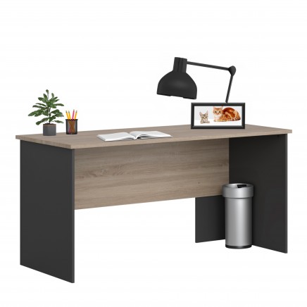 Mesa Oficina Escritorio Nibis Color Roble Sonoma y Gris Antracita 160 cm