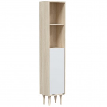 Columna De Baño Verona Roble Y Blanco Brillo 30x150 cm