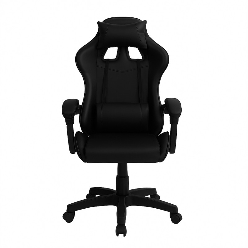 Silla Gaming Koe Giratoria con Cojín Lumbar Color Negro Silla Gaming Koe Giratoria con Cojín Lumbar Color Negro