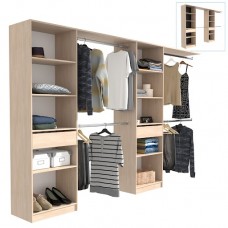 Vestidor Abierto Elios Color Roble Brooklyn con Base Trasera Reversible 320x200 cm