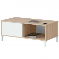 Mesa centro Brooklyn Roble Canadian y Blanco Artik 100x50 cm Mesa centro Brooklyn Roble Canadian y Blanco Artik 100x50 cm