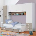 Habitación Juvenil Moderna e Infantil Pack Tidy Color Blanco y Arcilla