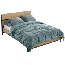 Cama de Matrimonio Craft Color Roble Hamilton Y Negro 135-140x190-200 cm Cama de Matrimonio Craft Color Roble Hamilton Y Negro 135-140x190-200 cm