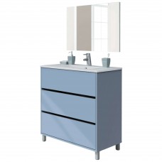 Mueble de Baño con Patas y Espejo Kalma Azul Talco 82 cm (Lavabo opcional) Mueble de Baño con Patas y Espejo Kalma Azul Talco 82 cm (Lavabo opcional)