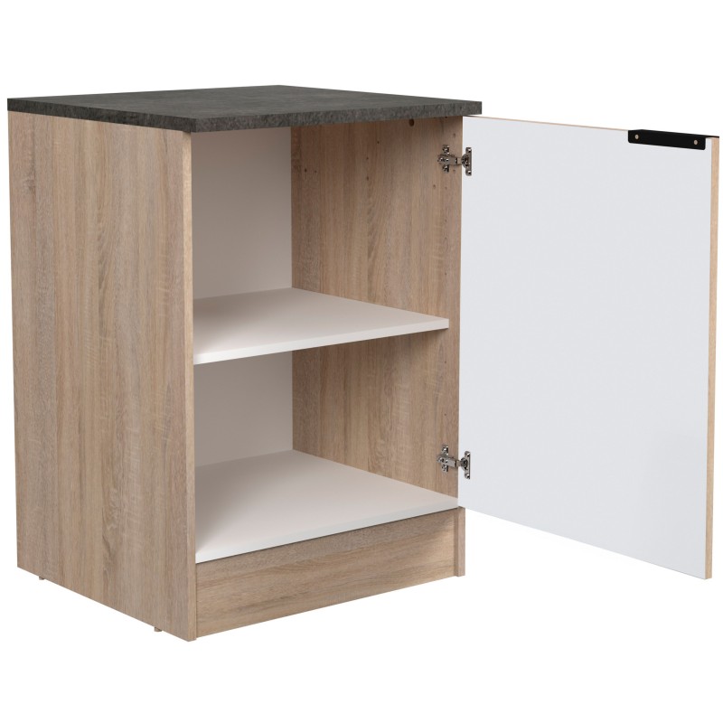 Módulo Cocina Inferior Arko 1 Puerta Roble Áspero y Negro 60x60 cm