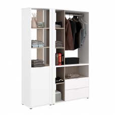 Vestidor Abierto Compuesto Boreal Color Blanco Mate y Roble Japonés 142x206 cm Vestidor Abierto Compuesto Boreal Color Blanco Mate y Roble Japonés 142x206 cm