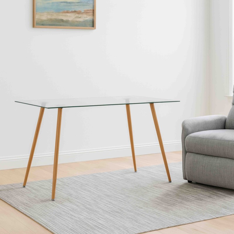 Mesa Comedor Cristal Kler Color Roble Sonoma 140x75 cm