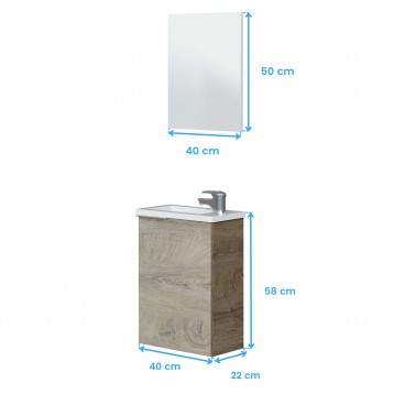 Mueble de baño suspendido cotas 