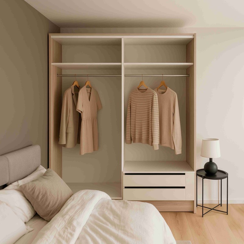 Cajonera de Armario Mueble Auxiliar Pequeño Sava Blanco Mate 88x35x49 cm