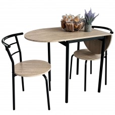Conjunto Mesa y 2 Sillas Roble y Negro Butterfly