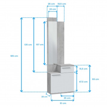 Mueble Recibidor Karen Cotas 
