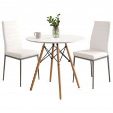 Conjunto Mesa Cocina Con 2 Sillas Color Blanco