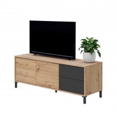 Mueble TV Brooklyn 130 cm Color Roble Nodi y Gris Antracita