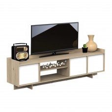 Mesa de Tv Lead 180 cm Color Roble Artisan y Blanco