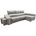 Sofá Chaise Longue 3 Plazas Oscar Color Gris Cemento 263 cm