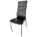 Sillas De Comedor Moderna Laci De Polipiel Y Metal Cromado Color Negro