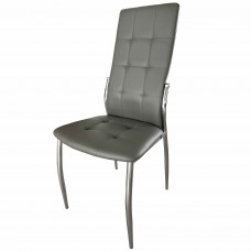 Sillas De Comedor Moderna Laci De Polipiel Y Metal Cromado Color Gris Sillas De Comedor Moderna Laci De Polipiel Y Metal Cromado Color Gris