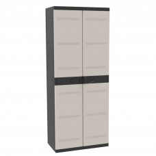 Armario Escobero Exterior 2 Puertas Titanium Color Negro 70x176 cm