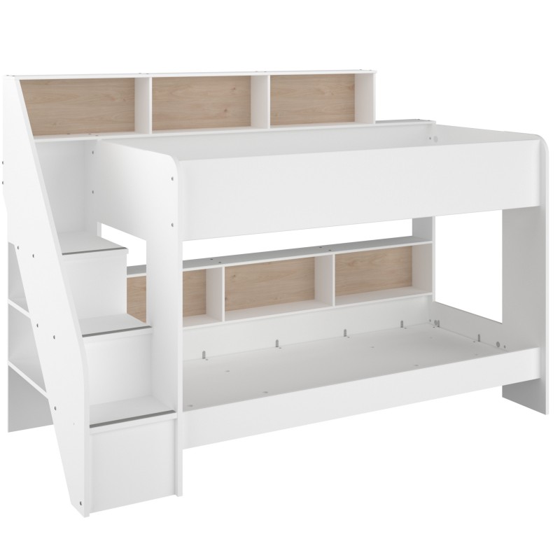 Litera Juvenil Fantasy Color Roble Jackson Y Blanco 245x171x111 cm