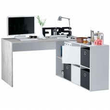 Escritorio Adapta Plus con buc blanco y cemento 136 cm Escritorio Adapta Plus con buc blanco y cemento 136 cm