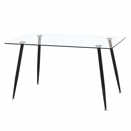 Mesa Comedor Cristal Asper Estilo Industrial 120x70 cm