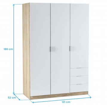 Pack Juvenil Blanco Artik y Roble Canadian Armario Cota 1