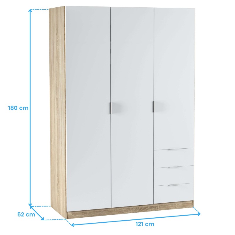 Pack Juvenil Blanco Artik y Roble Canadian Armario Cota 1