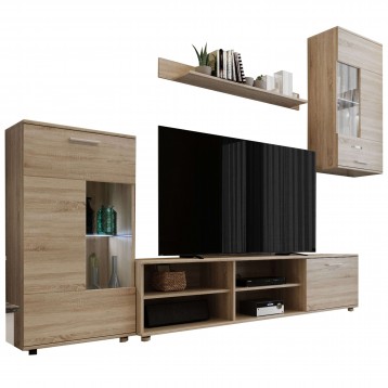 Pack Salón Cheri Roble Sonoma Mueble Tv