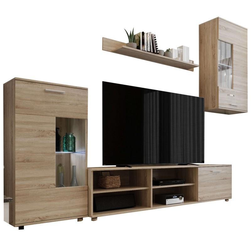 Pack Salón Cheri Roble Sonoma Mueble Tv Pack Salón Cheri Roble Sonoma Mueble Tv