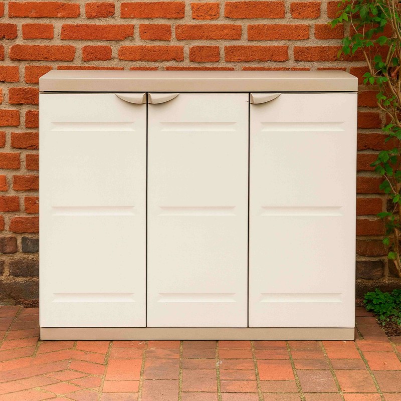 Armario Bajo Exterior 2 Puertas Titanium Color Beige 105x80 cm