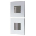 Juego De Dos Espejos Cajún Estilo Moderno Color Blanco 45x45x2 cm